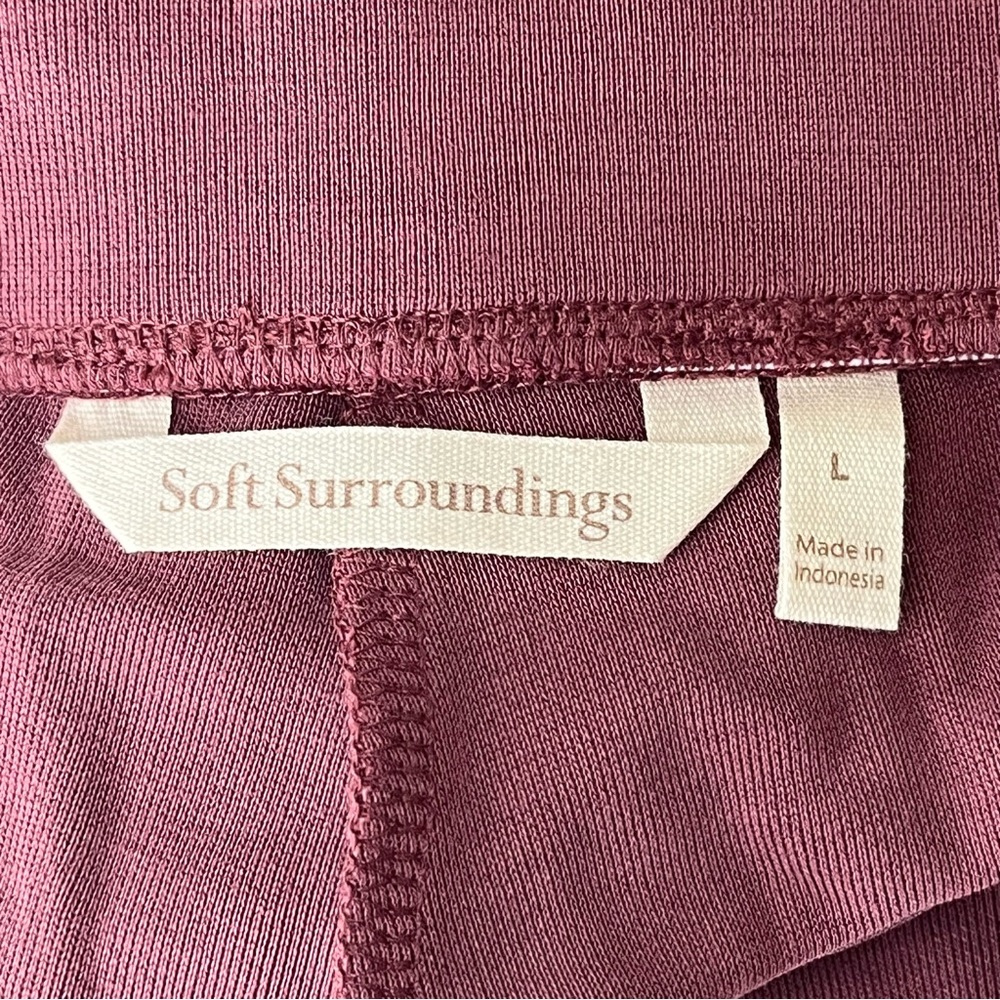 SOFT SURROUNDINGS NWT WELL BEING WIDE LEG PANTS MAROON LARGE EXTRA LARGE - Picture 9 of 11